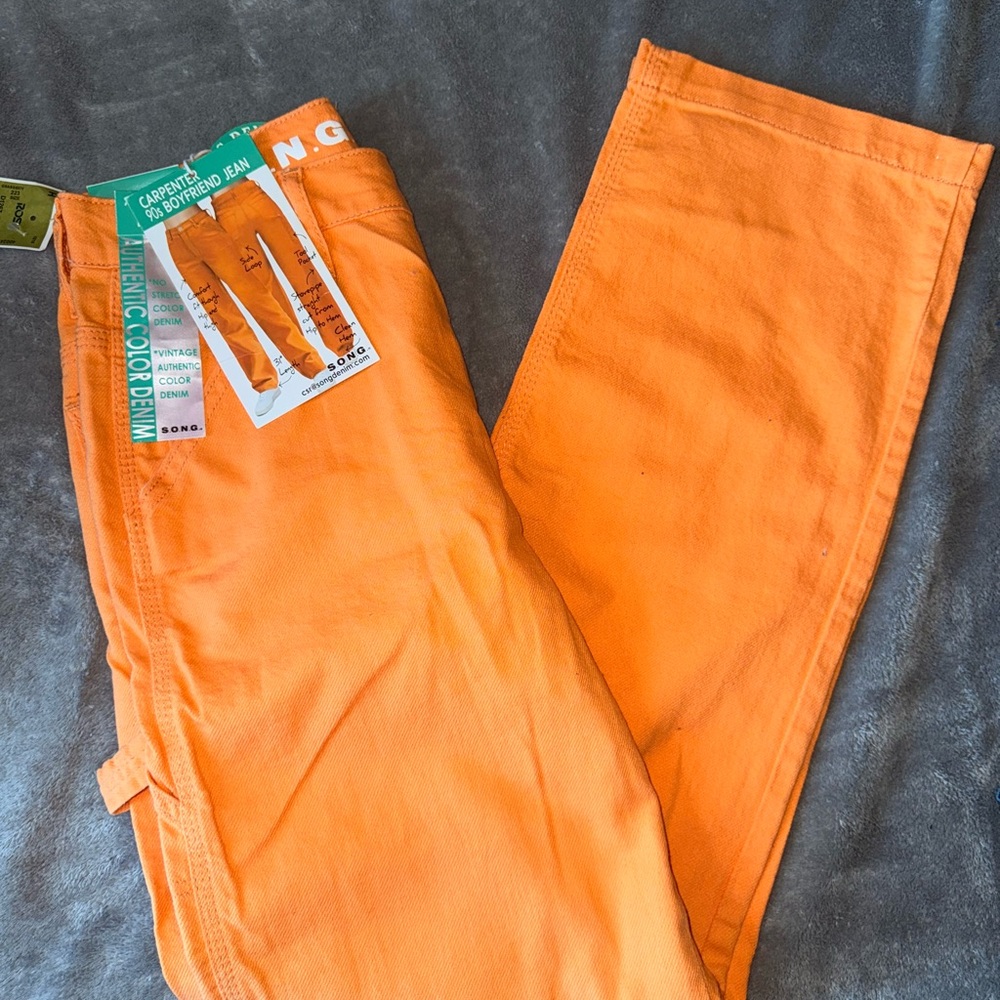 Orange Wide Leg Jeans